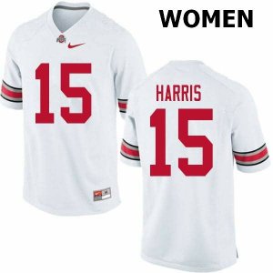 Women's Ohio State Buckeyes #15 Jaylen Harris White Nike NCAA College Football Jersey Sport NWA3244VR
